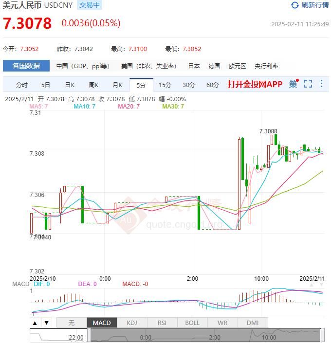 2月11日人民币对美元中间价报7.1716 较前一交易日下调9个基点(2025年02月11日)